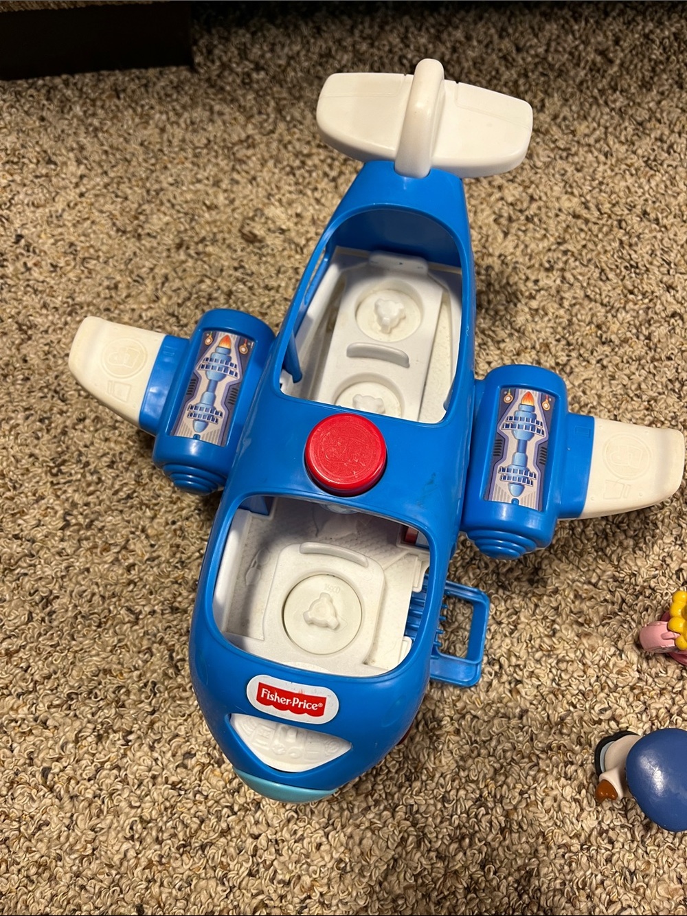 Fisher-Price Blue and White Play Airplane with Removable Figures - Picture 3 of 5